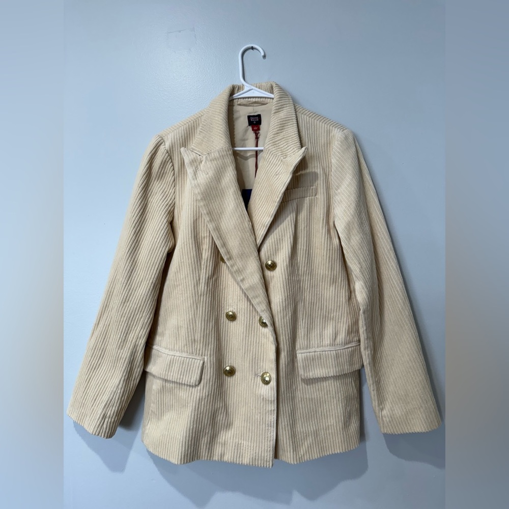 NWT Rowing Blazer Cream Double Breasted Blazer, Corduroy